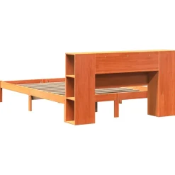 Łóżko Drewniane Rama Łóżka Sofa Brązowe Do Sypialni Pokoju 135x190 cm