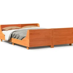 Łóżko Drewniane Rama Łóżka Sofa Brązowe Do Sypialni Pokoju 120x200 cm