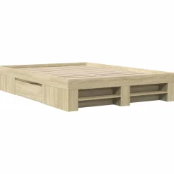 Łóżko Drewniane Rama Łóżka Sofa Brązowe Do Sypialni Pokoju 140x190 cm