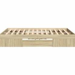 Łóżko Drewniane Rama Łóżka Sofa Brązowe Do Sypialni Pokoju 140x190 cm