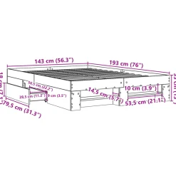 Łóżko Drewniane Rama Łóżka Sofa Brązowe Do Sypialni Pokoju 140x190 cm