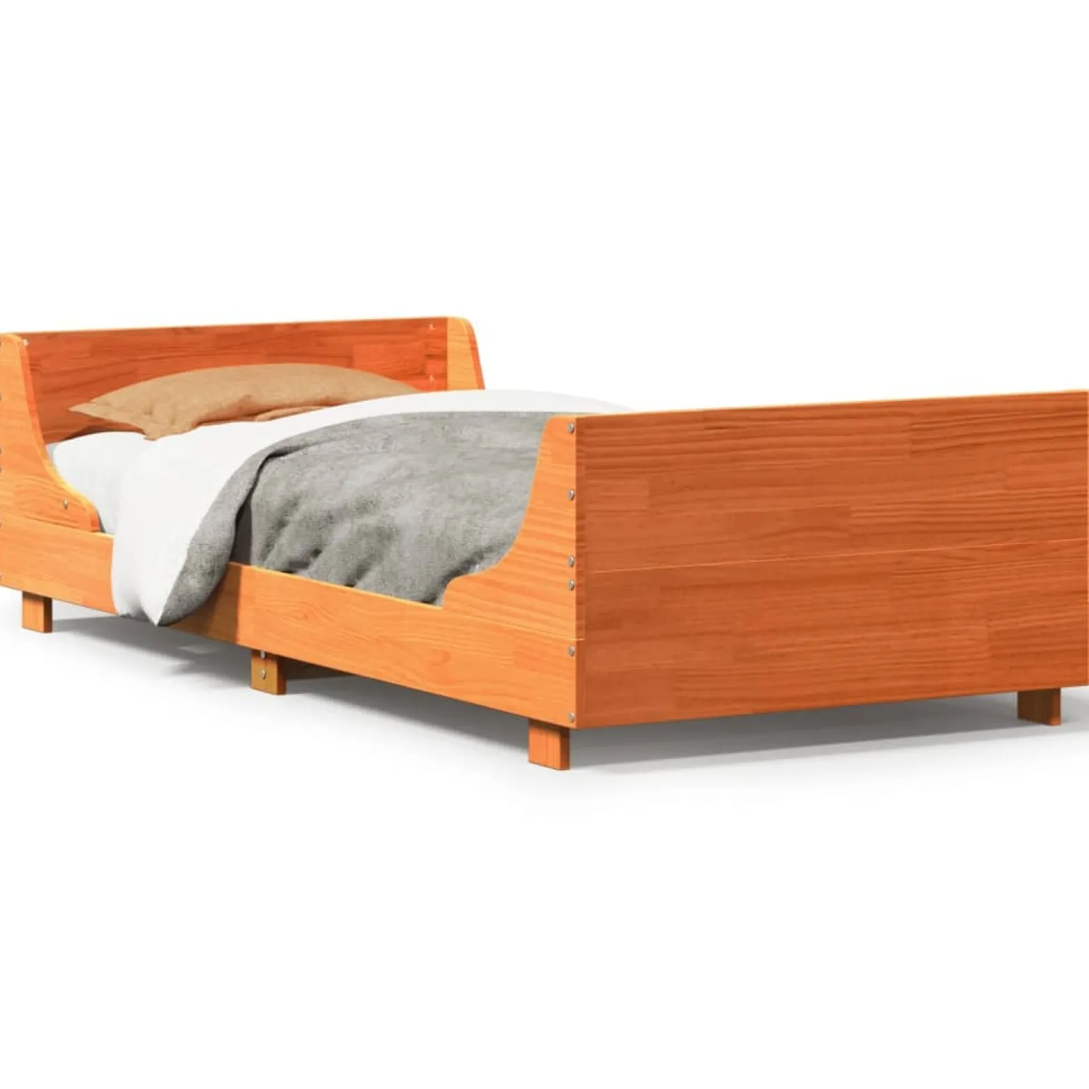 Łóżko Drewniane Rama Łóżka Sofa Brązowe Do Sypialni Pokoju 90x190 cm
