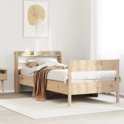 Łóżko Drewniane Rama Łóżka Sofa Brązowe Do Sypialni Pokoju 75x190 cm