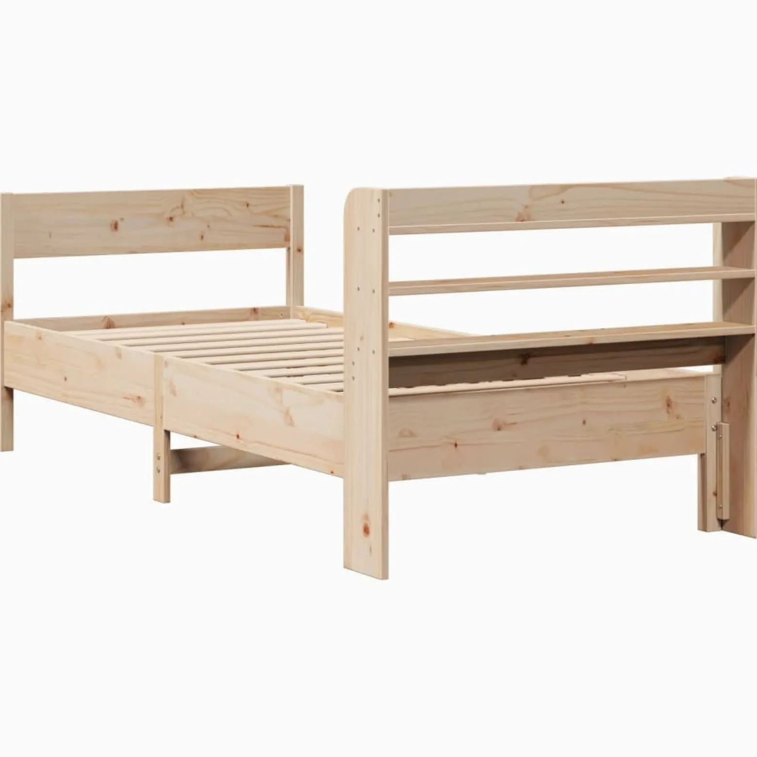 Łóżko Drewniane Rama Łóżka Sofa Brązowe Do Sypialni Pokoju 75x190 cm