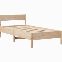 Łóżko Drewniane Rama Łóżka Sofa Brązowe Do Sypialni Pokoju 75x190 cm