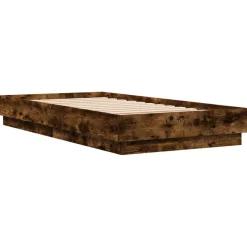 Łóżko Drewniane Rama Łóżka Sofa Brązowe Do Sypialni Pokoju LED 75x190 cm