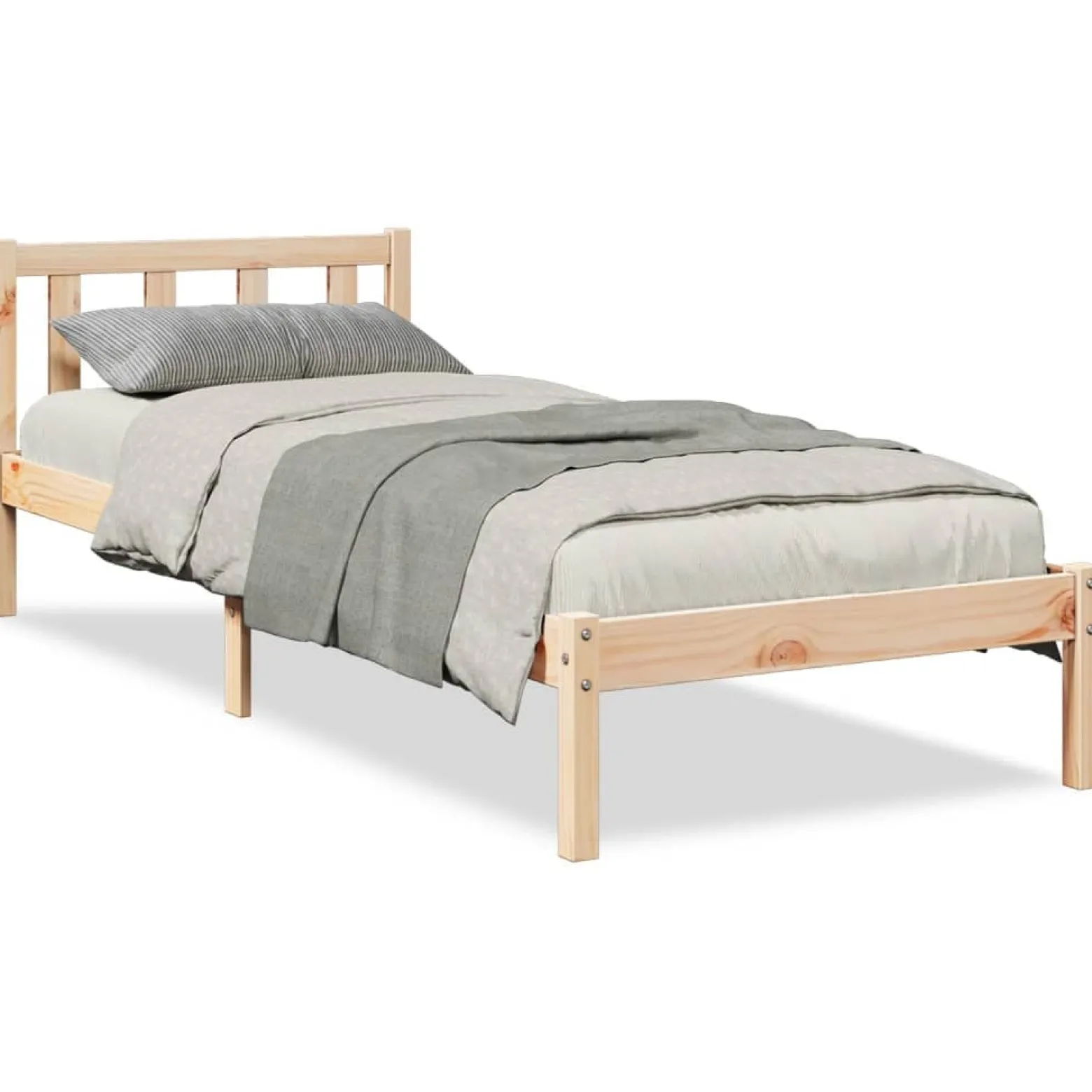 Łóżko Drewniane Rama Łóżka Sofa Brązowe Do Sypialni Pokoju 80x220 cm