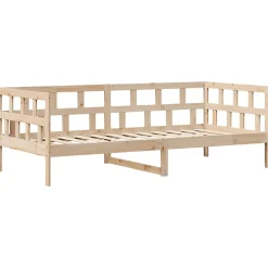 Łóżko Drewniane z Szufladami Rama Łóżka Ze Stelażem Brązowa 90x190 cm