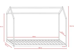 Łóżko dziecięce domek Bella 160x80 naturalne