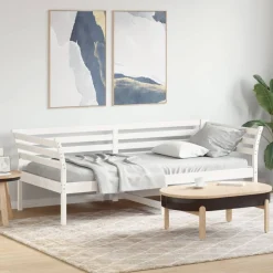 Łóżko dzienne bez materaca białe 80x200 cm drewno sosnowe