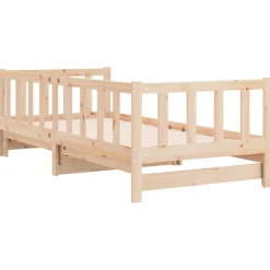 Łóżko Dzienne Rozsuwane Sofa Rama Łóżka Drewniana Brąz 90x200 cm