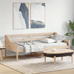 Łóżko Dzienne Sofa Rama Łóżka Drewniana Brązowa 90x200 cm