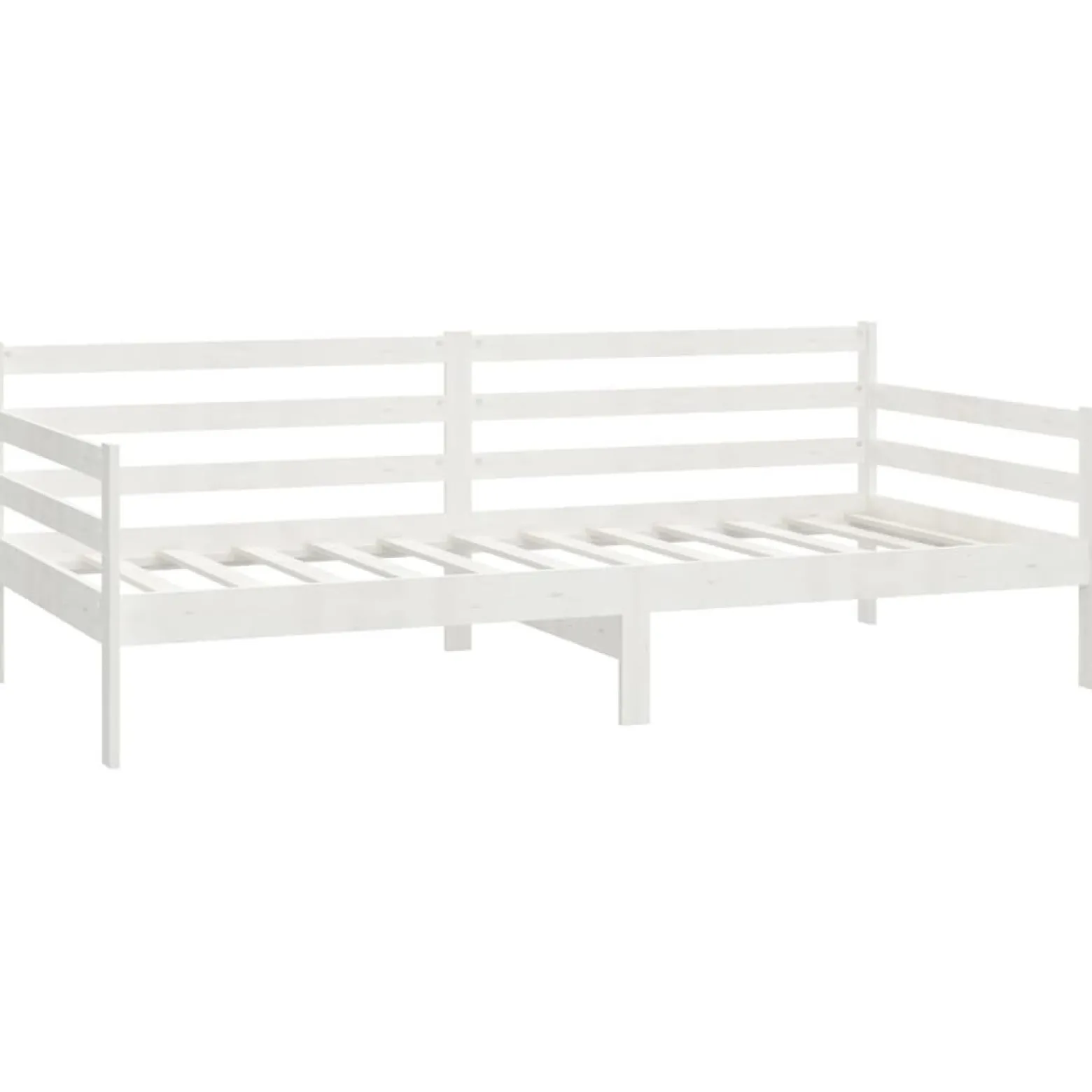 Łóżko dzienne z materacem 90x200 cm białe drewno sosnowe