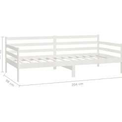 Łóżko dzienne z materacem 90x200 cm białe drewno sosnowe