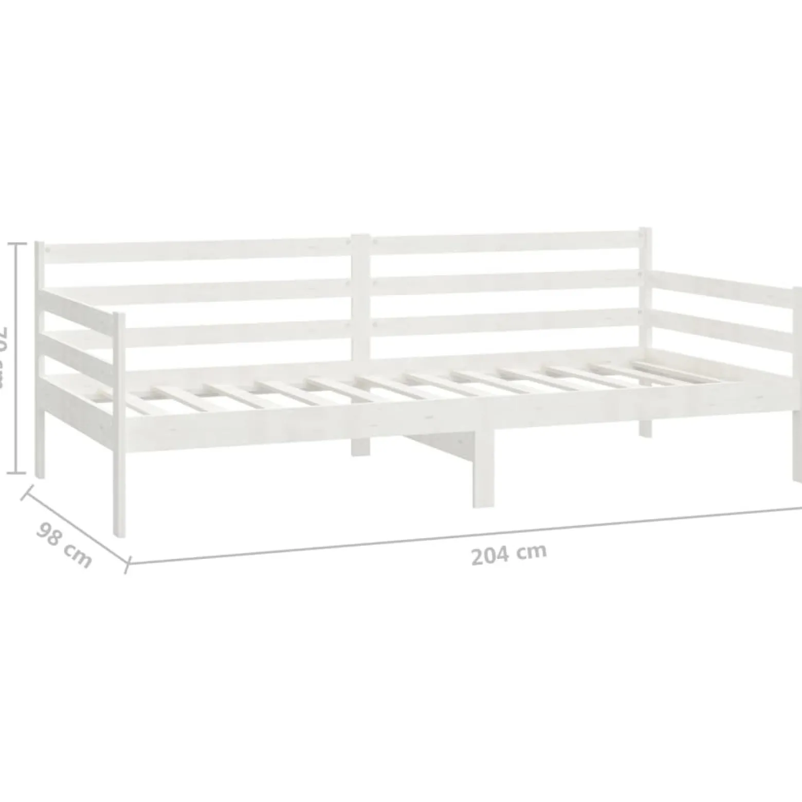 Łóżko dzienne z materacem 90x200 cm białe drewno sosnowe