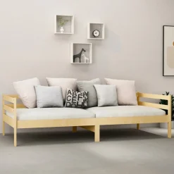 Łóżko dzienne z materacem 90x200 cm lite drewno sosnowe