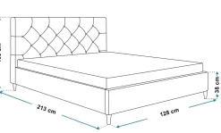 Łóżko jednoosobowe 120x200 LUXO 6 tapicerowane, pikowane, guziki- beżowe