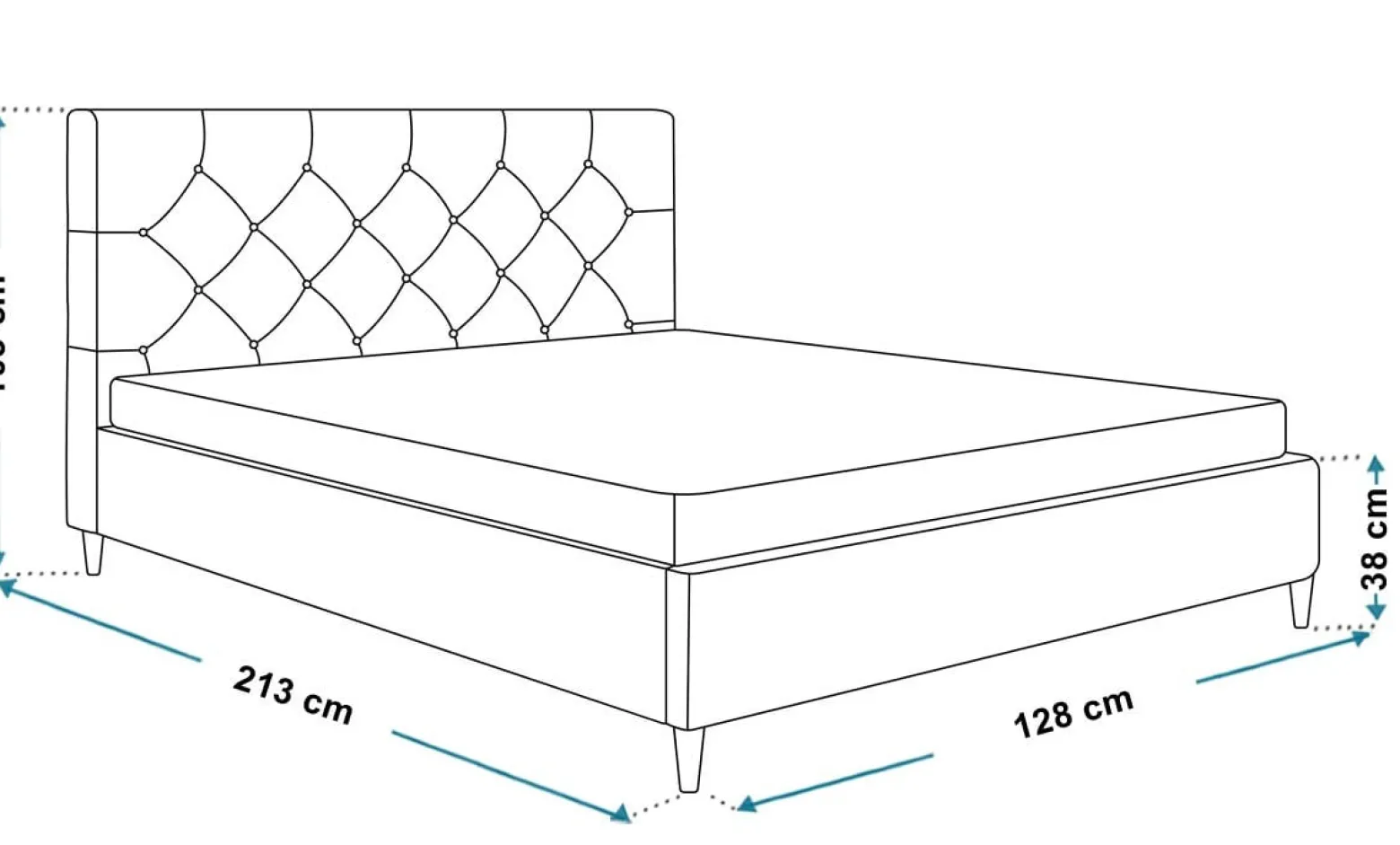 Łóżko jednoosobowe 120x200 LUXO 6 tapicerowane, pikowane, guziki- beżowe