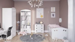 Łóżko Julia białe z szufladą materac piankowy 160x80