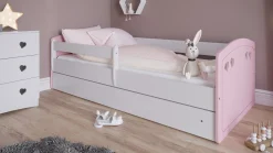Łóżko Julia mix pudrowy z szufladą materac piankowy 180x80