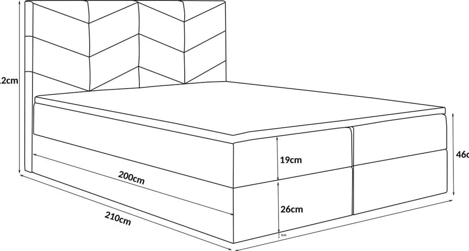 Łóżko kontynentalne G3 do sypialni 140x200 z pojemnikiem i materacem-beżowe
