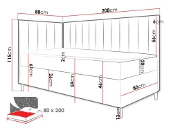Łóżko kontynentalne Maja Junior 3 80x200, Strona: Lewa