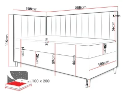 Łóżko kontynentalne Maja Junior 3 100x200, Strona: Lewa