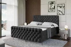 Łóżko kontynentalne - pojemnik, materac, nóżki BOXI8-FC-Z 120x200 cm
