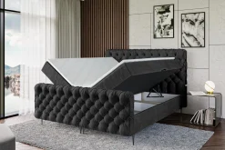 Łóżko kontynentalne - pojemnik, materac, nóżki BOXI8-FC-Z 120x200 cm