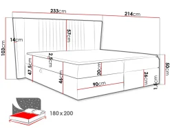 Łóżko kontynentalne Spark 180x200