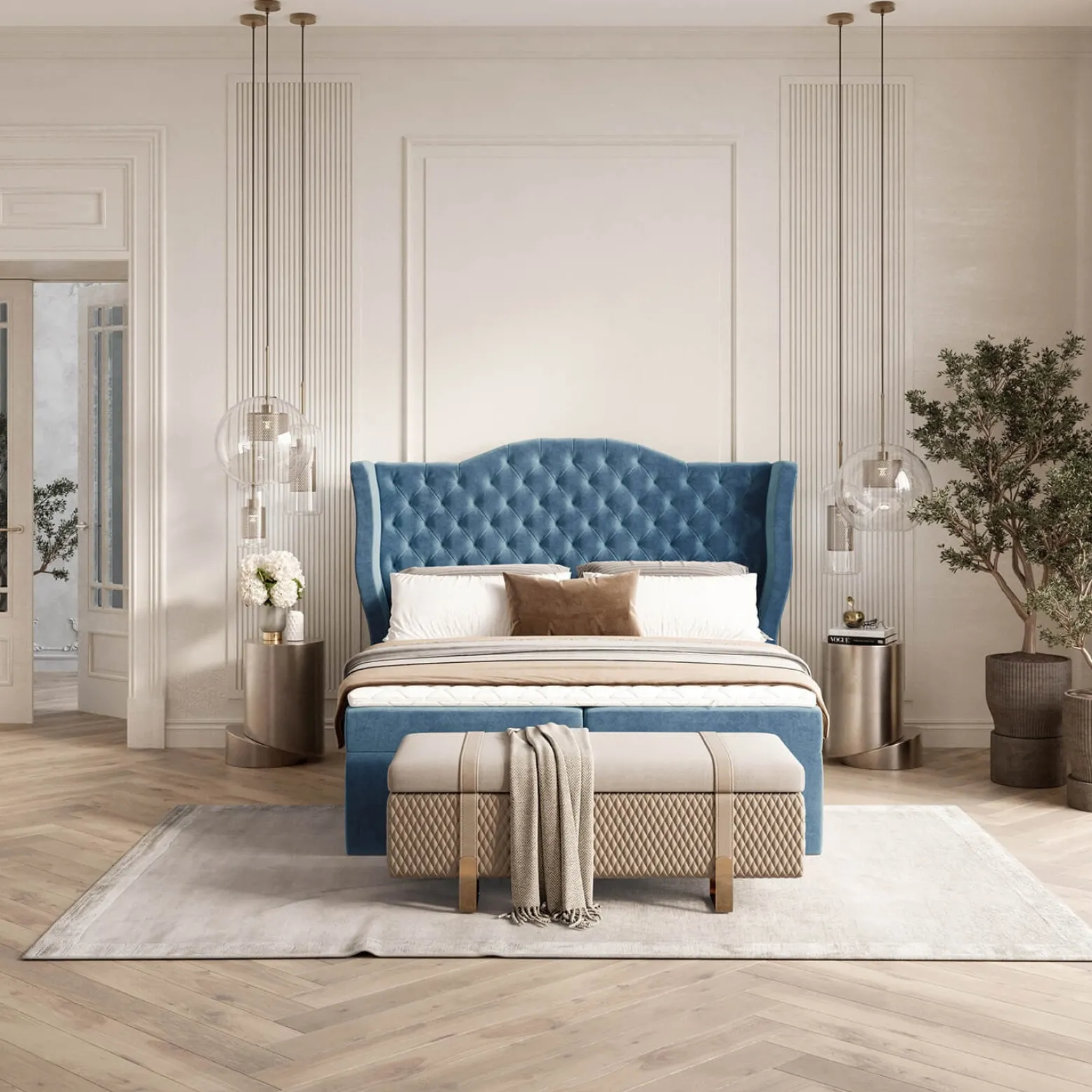 Łóżko kontynentalne WINDSOR 160x200 z pojemnikiem TNW