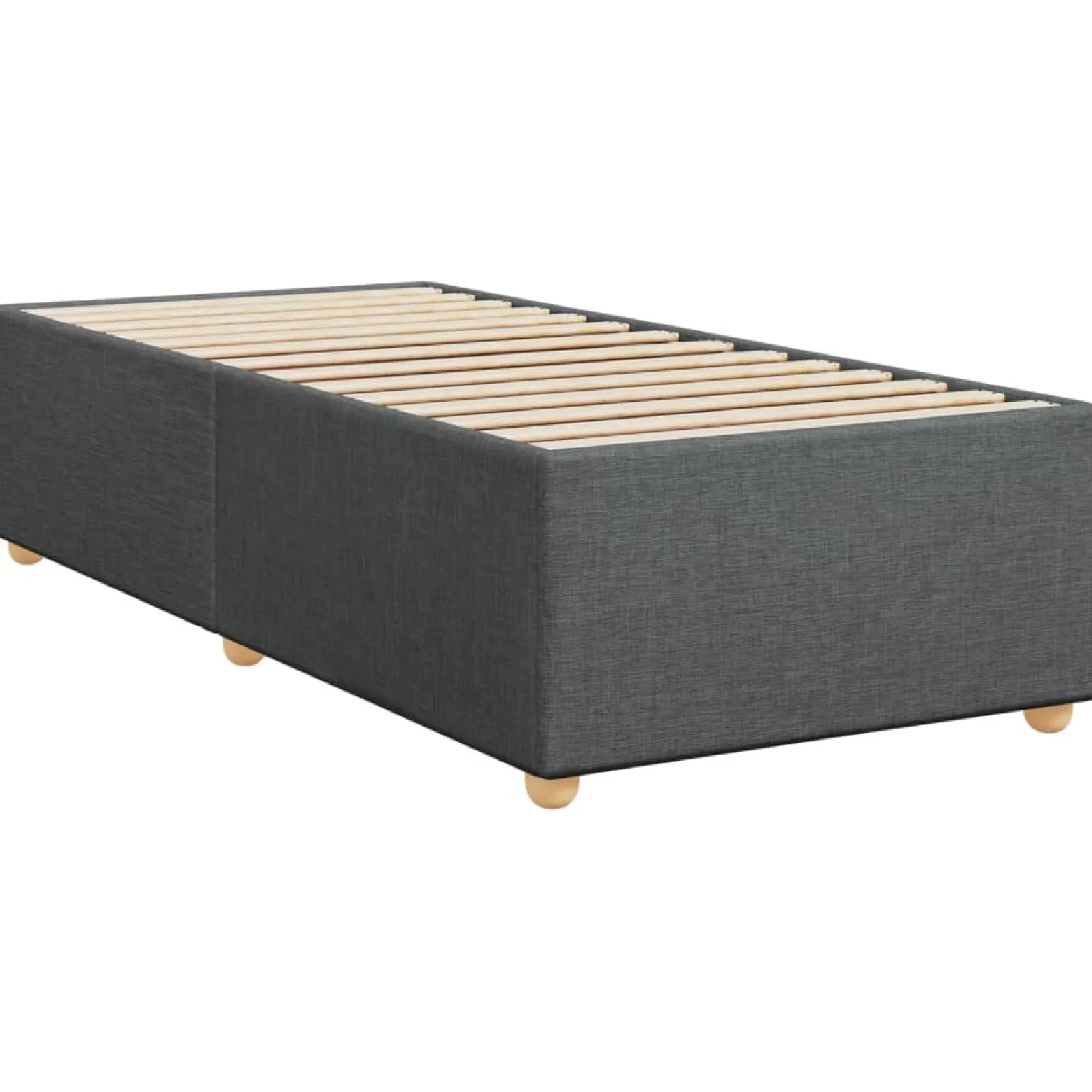 Łóżko Kontynentalne 90x190 Szare z Materacem Jednoosobowe do Sypialni