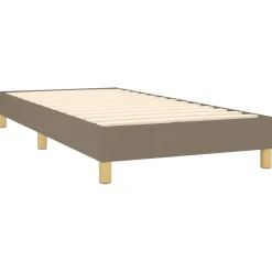 Łóżko kontynentalne z materacem, taupe, tkanina, 90x200 cm