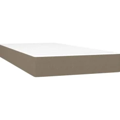 Łóżko kontynentalne z materacem, taupe, tkanina, 90x200 cm