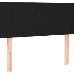 Łóżko kontynentalne z materacem, czarne, 120x200 cm, tkanina