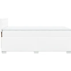 Łóżko kontynentalne z materacem białe ekoskóra 80x200 cm