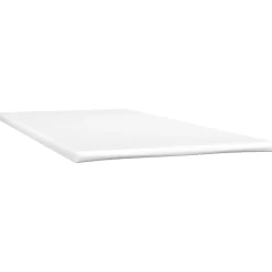 Łóżko kontynentalne z materacem, kremowe, tkanina, 80x200 cm