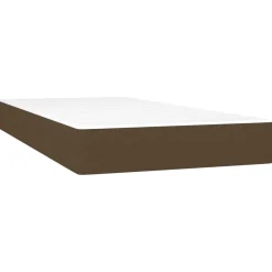 Łóżko kontynentalne z materacem brązowe tkanina 90x200 cm