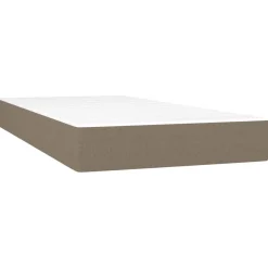 Łóżko kontynentalne z materacem, taupe, 90x190 cm, tkanina