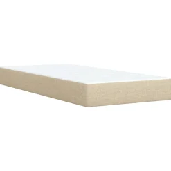 Łóżko Kontynentalne z Materacem Beżowe Tkanina do Sypialni 100x200 cm