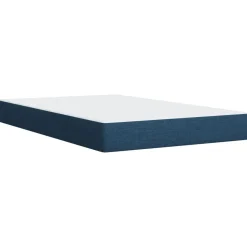 Łóżko kontynentalne z materacem niebieskie tkanina 120x200