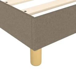 Łóżko kontynentalne z materacem, taupe, tkanina, 90x200 cm