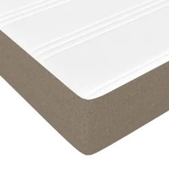 Łóżko kontynentalne z materacem, taupe, tkanina, 90x200 cm