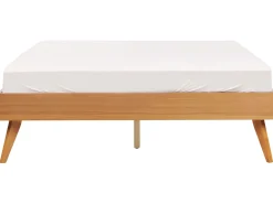 Łóżko MDF ze stelażem 140 x 200 cm jasne drewno