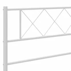 Łóżko Metalowe Rama Łóżka Ze Stelażem Do Pokoju Sypialni Biała 80x200 cm