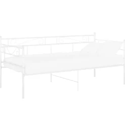 Łóżko Metalowe Rama Łóżka Ze Stelażem Do Pokoju Sypialni Biała 90x200 cm