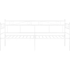 Łóżko Metalowe Rama Łóżka Ze Stelażem Do Pokoju Sypialni Biała 90x200 cm