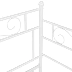 Łóżko Metalowe Rama Łóżka Ze Stelażem Do Pokoju Sypialni Biała 90x200 cm