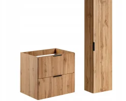 KOMLET Mebli do Łazienki ADEL OAK szafka 60 cm + słupek
