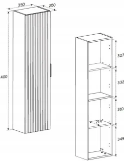 KOMLET Mebli do Łazienki ADEL OAK szafka 60 cm + słupek